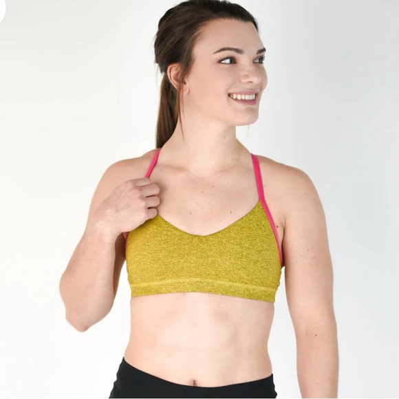 Fleo Reinette Sports Bra in Bronze Bamboo & Cabaret Size Medium - Picture 10 of 12